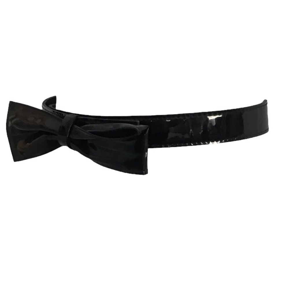 Bow Belt Black Cute Shiny Vinyl Statement Size 28 Accessories by Pearl - Picture 2 of 14